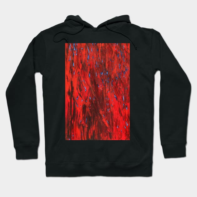 Firefly Sea (blue on red) III/III Hoodie by FJBourne